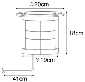 Set di 6 faretti da terra in acciaio AR111 orientabili IP65 - Delux Honey