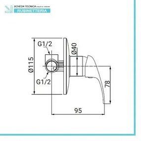 Miscelatore doccia a incasso in ottone cromo Fast