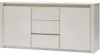 Madia credenza in frassino 2 porte 3 cassetti bianco l.184 p.48 h.88