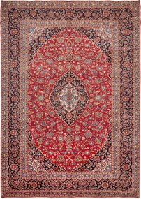Kashan Tappeto 350 x 250 Rosso (Iran) Annodato A Mano