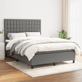 Giroletto A Molle Con Materasso Grigio Scuro 140x200cm Tessuto /