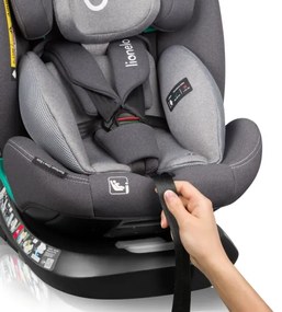 Lionelo - Seggiolino auto con base girevole BASTIAAN ONE i-Size 40-150 cm Grey Stone