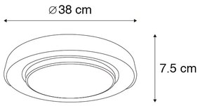 Plafoniera moderna nera 38 cm con LED e RGB - Jochie