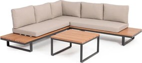 Salotto Angolare In Alluminio Con Cuscini E Tavolino Zelmar Antracite Bizzotto