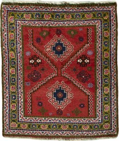 Shiraz Tappeto persiano 60x70 Rosso (Iran) Annodato A Mano