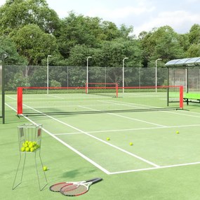 Rete Da Tennis Nera E Rossa 600x100x87 Cm İn Poliestere /