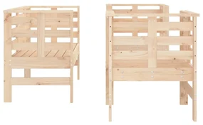 Set salotto da giardino 3 pz in legno massello di pino