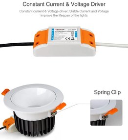 Faro da Incasso 6W RGB+CCT Dimmerabile Antiabbagliamento Sinc. Aut. - Foro Ø80mm - 85mm Colore RGB+CCT