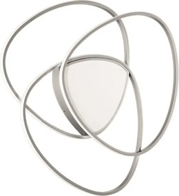 Plafoniera Led ROSE dimmerabile in metallo verniciato Argento D76 cm