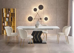 Set di tavolo da pranzo Vincenzo + 6 sedie K474 color crema/oro