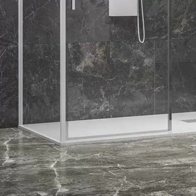Kamalu - Box doccia 75x110 colore bianco vetro 6mm altezza 200h | KLA-4000N