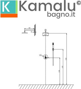 Kamalu - Set doccia con miscelatore monocomando rotella | INNER-CROMO
