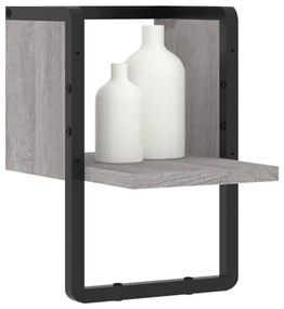 Mensola a parete con asta grigio sonoma 20x25x30 cm