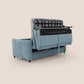 Peonia divano letto scandinavo con materasso H18 cm e morbido e alto schienale in tessuto Bouclé impermeabile T07 carta da zucchero