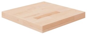 Piano Tavolo Quadrato 40x40x4 Cm Massello Rovere Non Trattato /