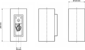 Applique da Parete 2xGU10 Cilindrica Ø120mm in Gesso Pitturabile