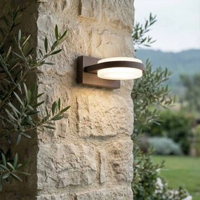 Applique LED 12W Circolare per esterni a Luce Diffusa IP54 Corten Colore Bianco Naturale 4.000K