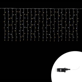 Tenda luminosa 3 metri 200 Led Bianco Caldo fisso e Freddo intermittente prolungabile altezza 100cm da esterno Wisdom
