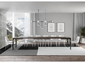 Tavolo Karamay Evolution piano Noce 90x160 Allungato 420 telaio Antracite