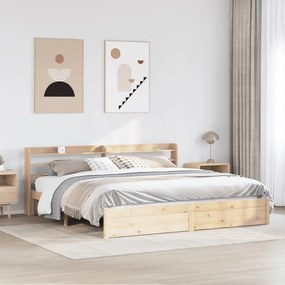 Giroletto Con Testiera 180x200 Cm Massello Pino /