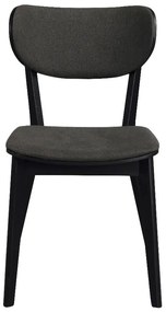 Sedia da pranzo in rovere nero con seduta grigio scuro Cato - Rowico