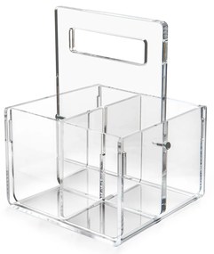 Porta posate 4 scomparti Iplex plexiglass trasparente