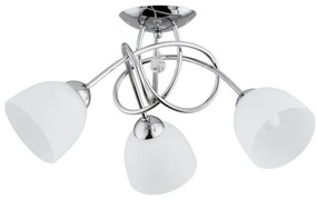 Lampadario a plafone MODENA 3xE27/60W/230V cromo/bianco