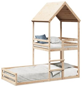Letto A Castello Senza Materasso 90x200cm Massello Pino /