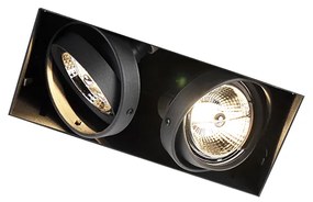 Faretto da incasso Smart nero senza bordi 2 luci incl. 2 Wifi GU10 70mm - Oneon