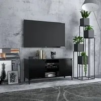 Mobile TV con Gambe in Metallo Nero 103,5x30x50 cm 805969