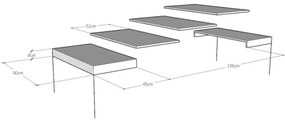 Tavolo SPIMBO 90X90 allungabile a 180 cm Cemento