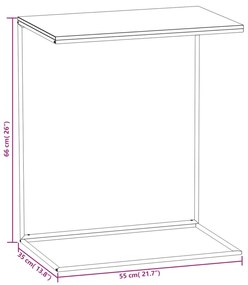 Tavolino da Salotto Bianco 55x35x66 cm in Legno Multistrato