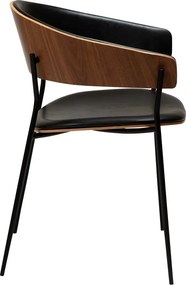 Sedia da pranzo nera/colore naturale scuro con braccioli Crib – DAN-FORM Denmark