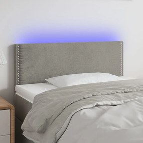 Testiera A Led Grigio Chiaro 90x5x78/88 Cm İn Similpelle /