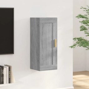 Armadietto A Muro Grigio Sonoma 35x34x90cm İn Legno Multistrato /