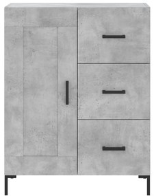 Credenza Grigio Cemento 69,5x34x180 cm in Legno Multistrato