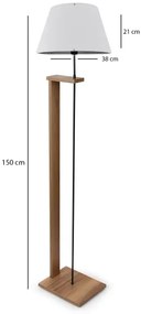 Lampada da terra AYD 1xE27/40W/230V bianco/marrone