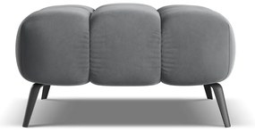 Poggiapiedi grigio con rivestimento in velluto Nalu – Makamii
