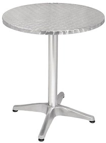 DARCUS - tavolo rotondo a colonna acciaio e alluminio waterproof tondo
