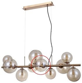 ITALUX - Vetro di ricambio per lampadario e applique CANELLO G9 diametro 13 cm marrone