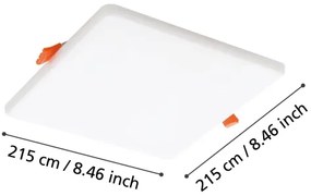 Eglo 900969-Lampada LED da incasso per bagni RAPITA 18W/230V 21,5x21,5 cm IP65