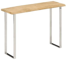 Tavolo consolle bordi vivi 105x33x76 cm legno massello di mango