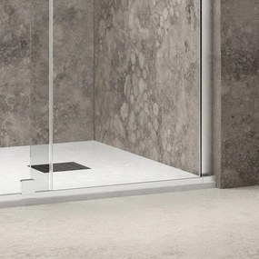 Kamalu - Box doccia 100x120 senza telaio scorrrevole 120 fisso 100 cm | KNM4000W-C