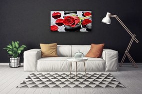 Quadro su tela Fiore di rosa rossa 100x50 cm