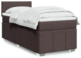 Giroletto A Molle Con Materasso Marrone Scuro 90x200 Cm Tessuto /