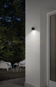 Applique zeno round nero 1 luce attacco gu10 ip65 h.8cm