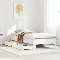 Letto senza Materasso Bianco 75x190 in Legno Massello di Pino 3301735