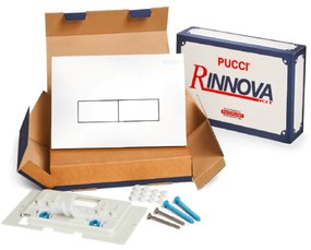 Kit Placca Di Azionamento Doppio Pulsante Spessore 4,7 mm Pucciplast "Eco Rinnova" Bianco Lucido