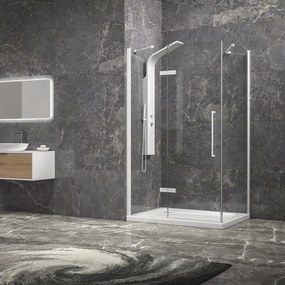 Box doccia 70x140 bianco porta battente laterale fisso | KT5000B - KAMALU