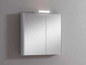 Pensile con luce Akira laccato lucido grigio chiaro L 71.5 x H 70 x P 15.5 cm